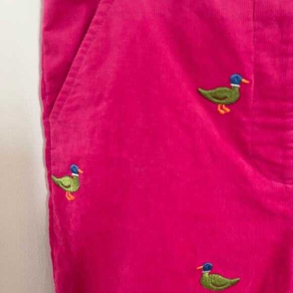 Girls Lilly Pulitzer White Tag Pink Duck Corduroy Pants size 8 - Picture 3 of 5